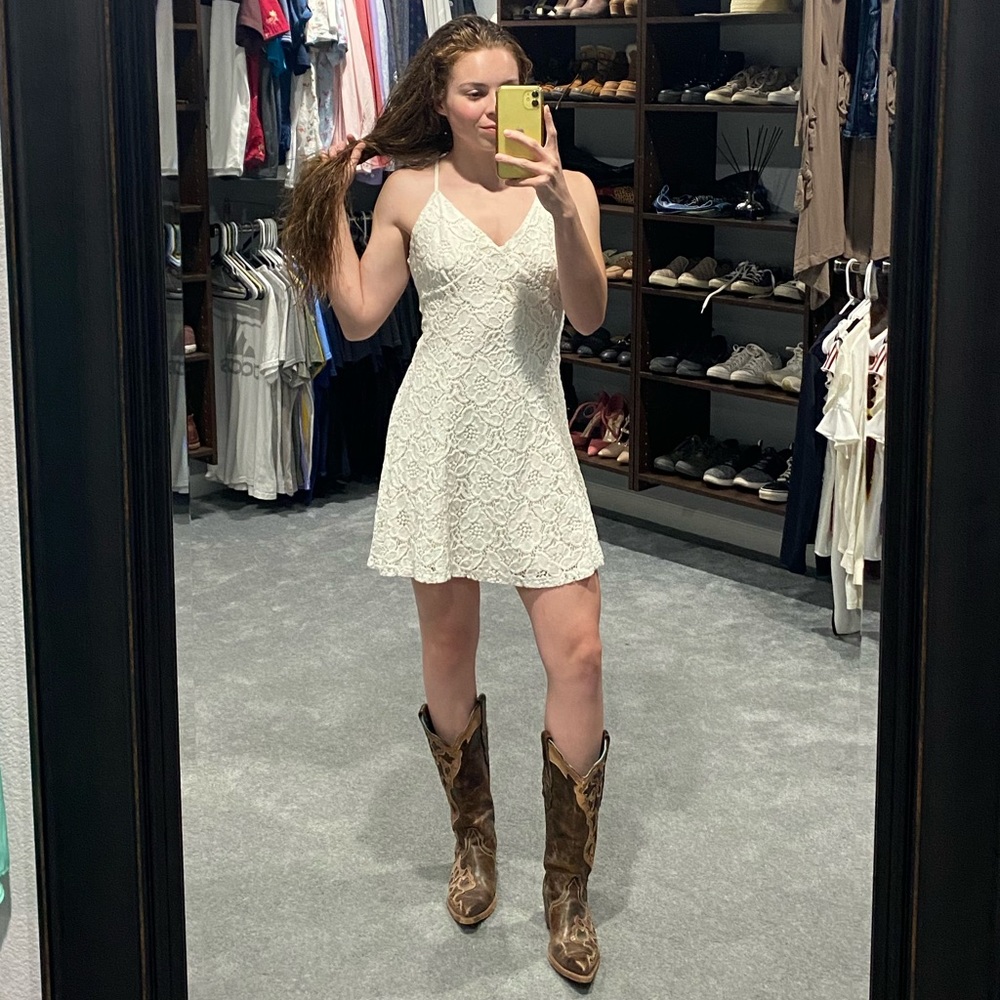 Forever21 White Flower Lace Dress